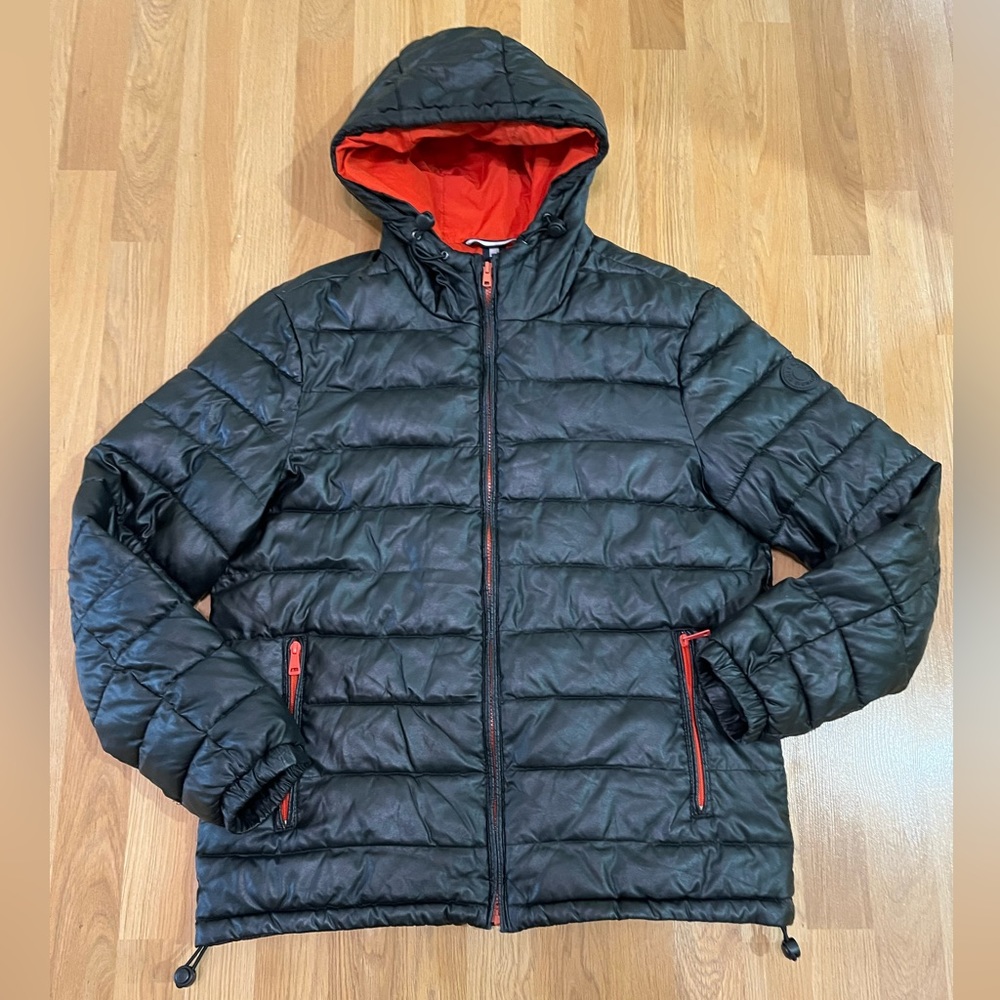 Cole Haan Signature Men's Faux-Leather Puffer Coat